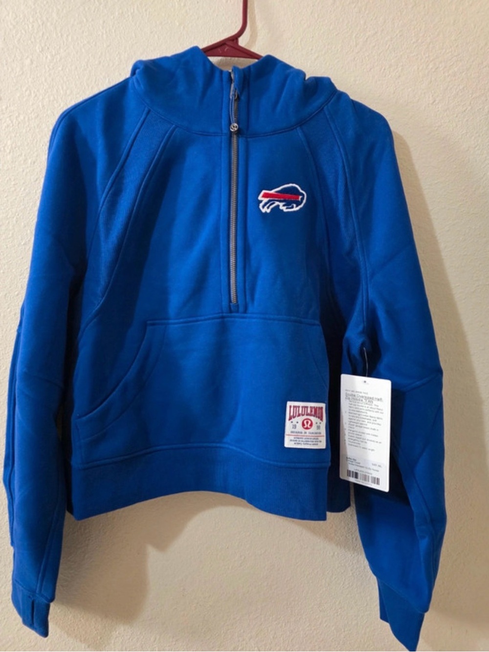 NWT Lululemon Buffalo Bills Scuba Oversized Half-Zip Hoodie size M/L